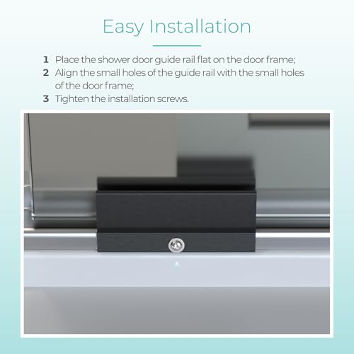 Framed Sliding Shower Door Replacement Parts Compatible with Basco Alumax Shower Doors - Includes Finger Pull Handle, Towel Bar Bracket and Bottom Track for Showerdoor