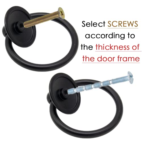 12pcs Black Round Ring Cabinet Drawer Pulls, Zinc Alloy Handles, Single Hole Dresser Pulls Knobs, Black Handles Hardware - color: 12pcs Black