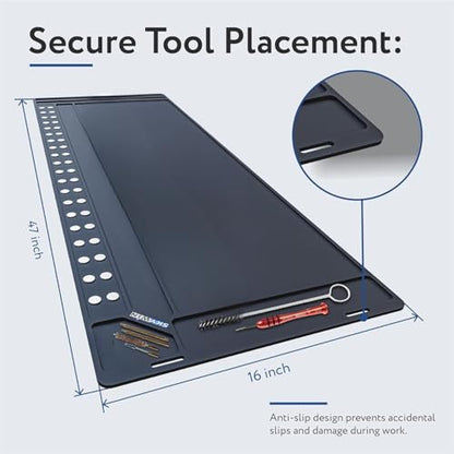 Skywin Cleaning Mat - Anti-Slip Shooting Mat for Gun Cleaning Mat, Magnetic Mat, Rubber Mat Repair Workbench Mat for Gun Mats Cleaning - style: Rectangular (47x16 IN)