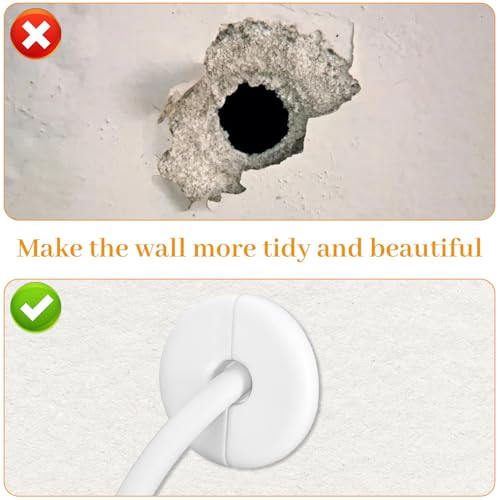 4Pcs Wall Grommets for Cables, Wall Cable Pass Through Accessories Cable Grommets Routing Kit for Ethernet Cables Wall Bushing Feed Through Organizing Protecting Cord