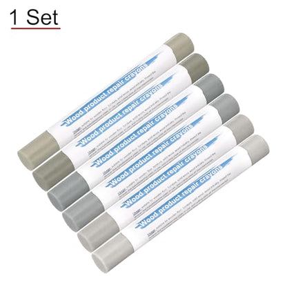 HARFINGTON Wood Filler Sticks 6 Colors Wooden Wax Touch Up Furniture Repair Crayons for Medium Green, Turquoise, Gray, Khaki, Light Khaki, Titanium White - color: Bean Greens Series