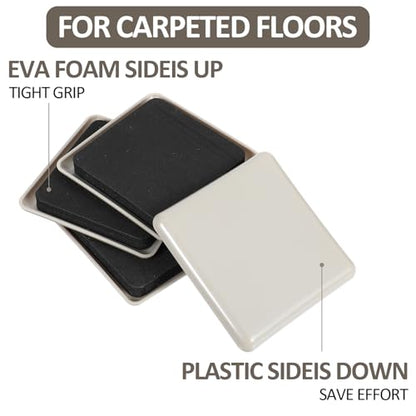 3.5 Inch Furniture Sliders, 20pcs Sliders for Moving Furniture, Heavy-Duty Furniture Movers Sliders for Carpet, Couch Sliders Protect Carpet Surface and Easily Move Furniture.