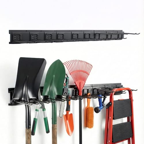 MBQQ Garage Tool Organizer Wall Mounted, 16 Inches Adjustable Garden Tool Organizer Rack,Heavy Duty Yard Tool Organizer,Single piece - size: SET OF 1