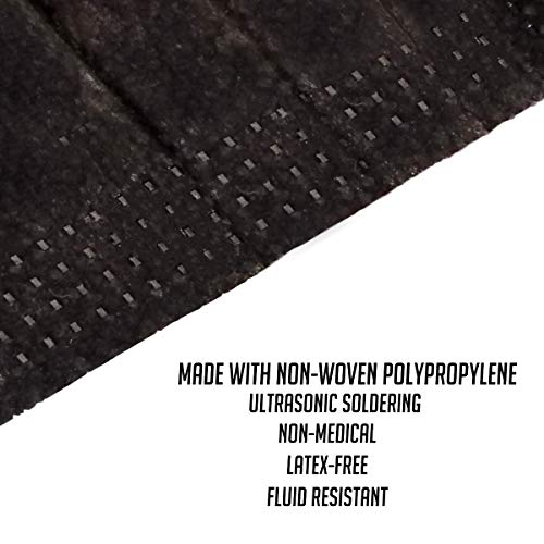 Disposable 50 PCS Face Mask Made in USA 3-Ply Breathable Mouth Cover Protection - color: Black, size: 50 Count (Pack of 1)