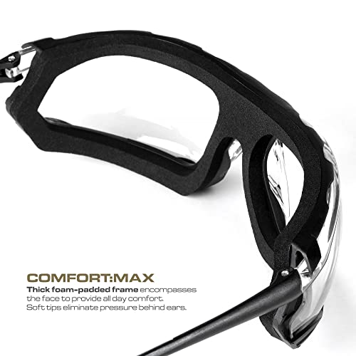 Glove Station Optic Max - Anti-fog Protective Eyewear for Men - Safety Glasses with 3 Lens Options - Clear, Amber or Gray - color: Clear
