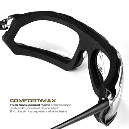 Glove Station Optic Max - Anti-fog Protective Eyewear for Men - Safety Glasses with 3 Lens Options - Clear, Amber or Gray - color: Clear