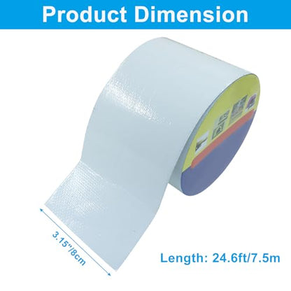 Waterproof Repair Tape, UV-Proof Multi-Surface Instant Seal Patch Repair for RV Awning, Boat Cover, Tent, Tarp & Canvas (3 Inch x 24.6FT, White) - color: White