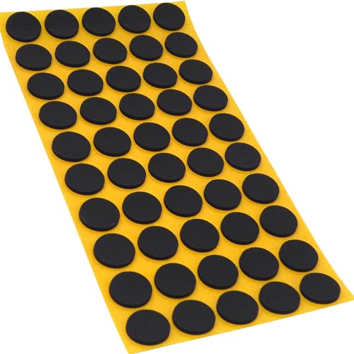 Adsamm® / 50 x self-Adhesive Anti-Slip Pads/Black/Ø 0.79 in (Ø 20 mm) / Round/Stick-on Non-Slip EPDM Rubber Pads/Furniture Protective Pads