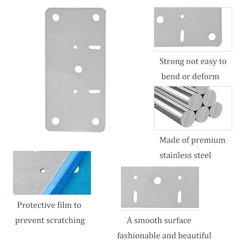 2Pcs 3.54 x 1.73 Inch Cabinet Hinge Repair Plate, Stainless Steel Hinge Fixing Plates with Mounting Screws for Cabinets, Cupboards, Lockers, and Furniture Repair(Hinge Base) - size: 2pcs Hinge Base