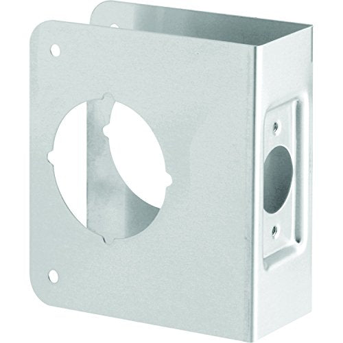 Prime-Line MP9553 Stainless Steel Single Bore Hole Lock and Door Reinforcement Plate for 1-3/4 in. Thick Doors, Stainless Steel Finish (Single Pack) - color: Silver