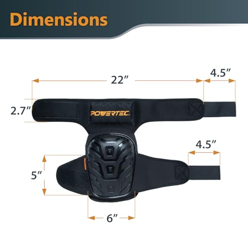 POWERTEC 72227 Safety Goggles Over Glasses & Knee Pads, Scratch Proof UV Protection Anti-fog & Knee Pads w/Thigh Straps Shell Soft Foam & Thick Gel Cushion, Woodworking, Construction, Flooring - style: Safety Goggles + Gel Knee Pad