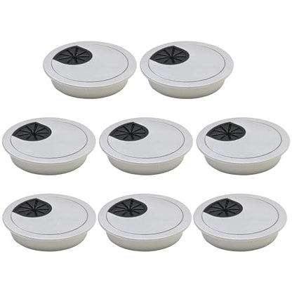 Desk Grommet 2-3/8" (60 mm), Desk Cord Hole Cover, Cable Grommet ABS Plastic, Desk Hole Grommet for Office and Home Table Cable, Detachable Cable Cord Organizer (Silver Sand 8 Pcs) - size: 2-3/8" (60 mm), style: 8 pcs Silver Sand