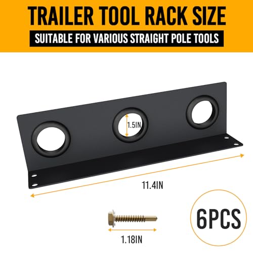 Utility Trailer Tool Rack, Shovel Holder for Truck, 6Pcs 3 Hole Tool Rack Rake Shovel Holder Landscape Hand Tool Accessories for Trailer Truck - size: 6pcs 3 Hole Tool Rack