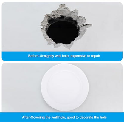 PATIKIL Air Conditioning Wall Hole Cover, 2Pcs Air Conditioner Blocking Hole Plug Decoration Water Pipe Sealing Plate Cover for 2.4" - 2.7" Diameter Hole, White - size: 2.4" - 2.7"