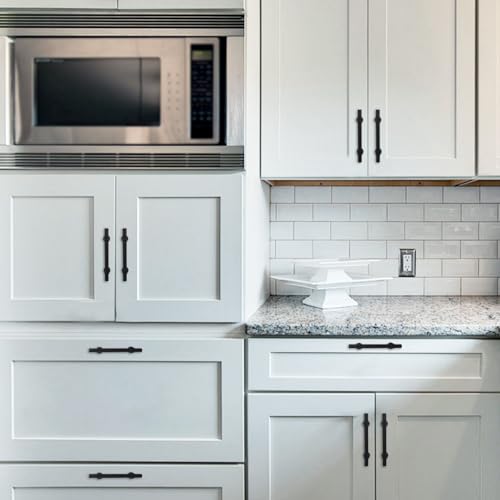 10 Pack 5 Inch Cabinet Pulls knurled Matte Black Kitchen Cabinet Handles Aluminum and Zinc Alloy Drawer Pulls Solid Cabinet Hardware - color: Matte Black Knurled, size: 5'' Hole Center(128mm)