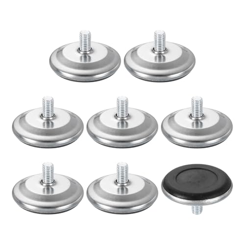 uxcell 8Pcs M8 Thread Furniture Feet Levelers, 47x15mm Adjustable Leveling Table Feet, Screw on Furniture Glide Leveling for Chair Stool Legs, Black - size: M8 x 47 x 15mm
