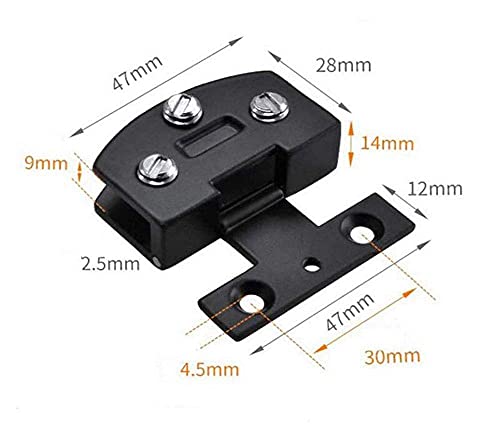 [2 Pieces] Cabinet Glass Door Hinge 90-Degree Frameless Glass Door Hinge for 5-7mm (Black) - color: Black 2 Pieces