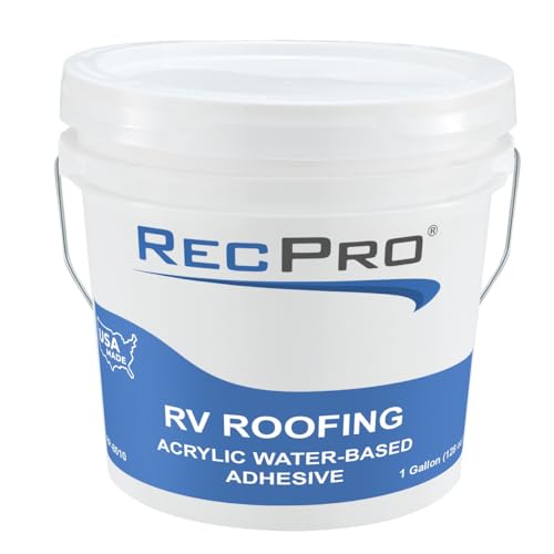 RecPro RV Rubber Roof Adhesive 8010 | 1 Gallon | Water-Based Universal RV Roof Glue | RV Adhesive (1 Gallon) | Made in USA - size: 1 Gallon