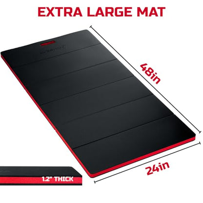 ONREVA Mechanic Mat 48x24x1.2 inch, Kneeling Mat for Working Under Car, Mechanics Pad for Ground, Extra Large Folding Kneeling Pad, High-Density Thick Knee Creeper Mat