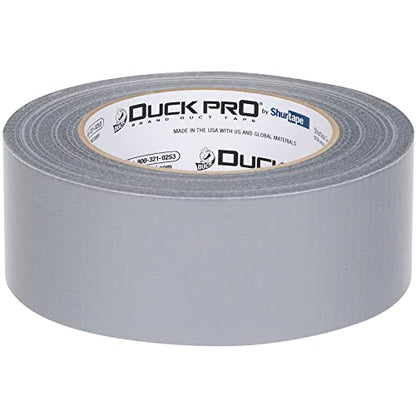 Duck Pro by Shurtape Utility Grade, Co-Extruded Cloth Duct Tape for Packaging, Sealing, Waterproofing, 48mm x 60yd, 6.0 mil, Silver, 1 Roll (105449)