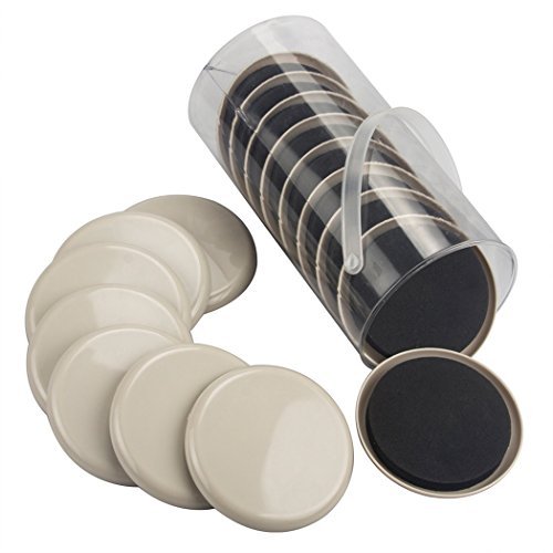 Ezprotekt 3.5 inch Reusable Furniture Movers Sliders for Carpet, 16 Pcs Round Furniture Moving Pads for Heavy Table Desk Bed Sofa Fridge Couch Cabinet, Move Items Quickly and Easily (Beige) - color: Beige, size: 3.5"