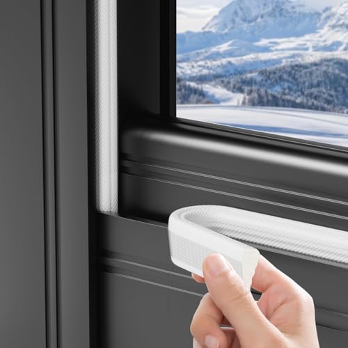 Weather Stripping Door Seal Strip, 196 Inch Wedge Window Seal, Winter Insulation Weatherproof Foam Tape, Soundproof Noise Reduction Light Blocker for Exterior Door Frame & Door Gap Filler - color: White, size: 196 inch