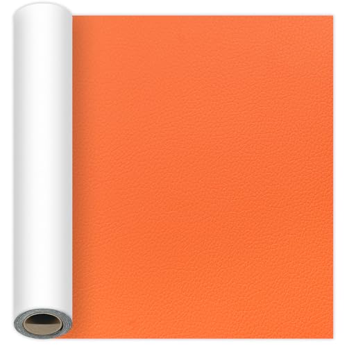 Orange Leather Repair Tape, 15.7×47 Inch Self-Adhesive Leather Repair Patch for Couch, 1 Roll Vinyl Leather Repair Kit Leather Patches for Handbags, Car Seat, Office Chairs - color: Orange