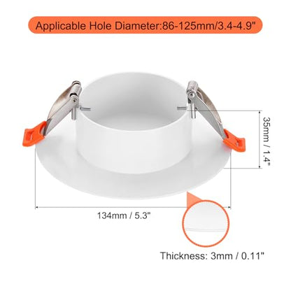 5.3-Inch Spring Mount Ceiling Cover Plates, Recessed Light Trim Wall, Downlight Hole Cap Decorative Panel with Buckle Fit 3.4-4.9inch Round Hole Ceiling Openings, White 1 Pack - size: Fit: 3.4-4.9inch