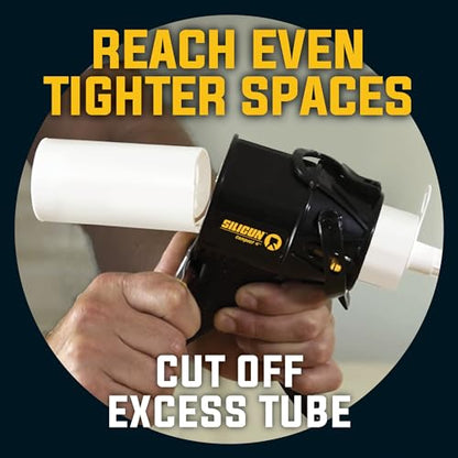 SILIGUN™ Compact Caulking Gun with Caulking Tools - No Drip Caulk Gun - Patented Design - Lightweight ABS Frame - Works with All 10 oz Tubes - color: Siligun Scraper Kit
