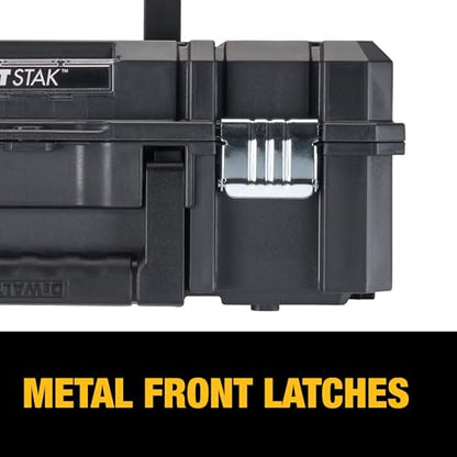 DEWALT Tool Box TSTAK II, 13 In. Flat Top Tool Storage Case, Stackable Organizer Hard Case Portable Toolbox, Heavy Duty, Holds Up To 66 lbs (DWST17807) - size: 1 Count (Pack of 1)