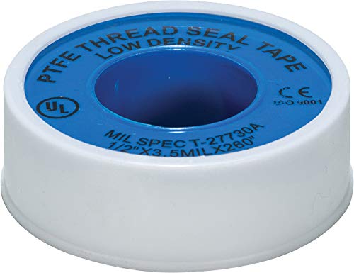 Weld-On 80315 Thread Seal Tape with PTFE, 1/2 inch by 260 inches, White - size: 1/2 Inch By 260 Inches