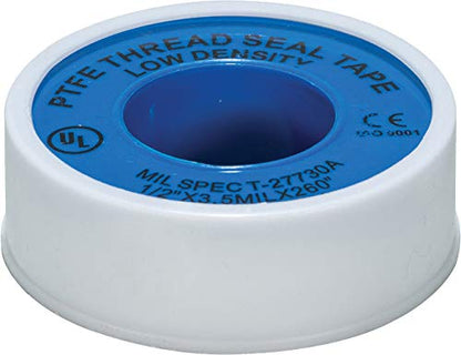 Weld-On 80315 Thread Seal Tape with PTFE, 1/2 inch by 260 inches, White - size: 1/2 Inch By 260 Inches