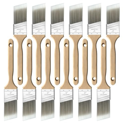 Great Andrew 12 Pack 2-inch Paint Brushes, Angle Paint Brushes with Wood Handle for Painting Walls, Trim & Detail Work, Oil Paints & Stains, Latex - size: 12 pcs - 2-inch