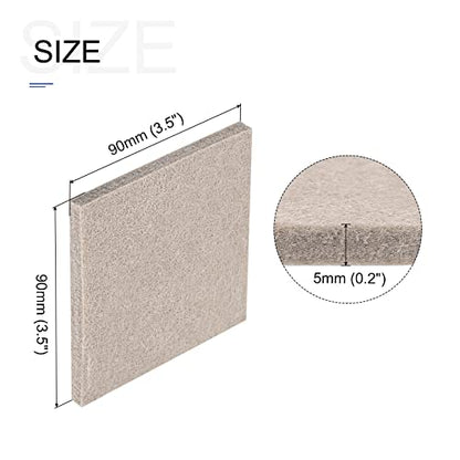 METALLIXITY Square Felt Furniture Pads (3.5" x 3.5" x 0.2") 24Pcs, Self-adhesive Floor Protectors - for Home Cabinet Closet Bed Feet, Beige - size: 3.5" x 3.5" x 0.2"