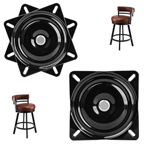 2Pack Heavy Duty Bar Stool Swivel Plate, 6 Inch Swivel Chair Base with Solid Ring of Ball Bearings, 400lbs Capacity Chair Swivel Bracket Replacement Parts for Barstools Recliner Chair Sofa
