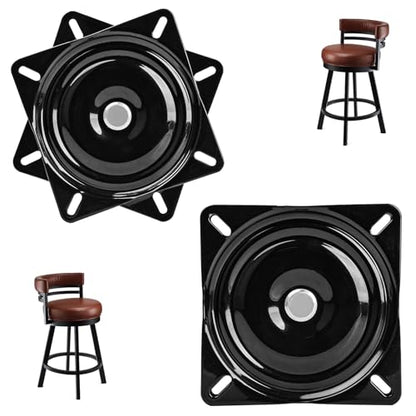 2Pack Heavy Duty Bar Stool Swivel Plate, 6 Inch Swivel Chair Base with Solid Ring of Ball Bearings, 400lbs Capacity Chair Swivel Bracket Replacement Parts for Barstools Recliner Chair Sofa