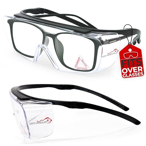 SAFE HANDLER Duarte Premium Safety Glasses Over Eyeglasses; ANSI Z87.1 Impact Resistant Polycarbonate Lenses with Anti-Fog & Scratch, UV400 Protection Safety Goggles (1 Pair) - style: 1 Pair