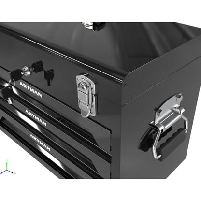 Runboll Mechanics Tool Set 339-Piece 3-Drawer Toolbox with Tools Kits Included, with pliers, ball hammer, screwdrivers, wrenches, Hex Keys, and More - color: Black, size: Toolbox w/ Kits