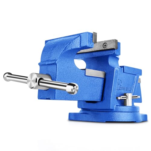 Forward General Purpose Bench Vise 4 Inch Ductile Iron Home Vice with Swivel Base and Anvil, 4" Jaw Width, 3" Max Opening - size: 4 Inch