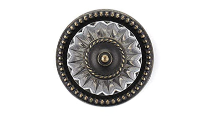 Richelieu Hardware BP16063244BB Montreuil Collection 1-5/16 in (33 mm), Eclectic Cabinet Knob, Burnished Brass (Pack of 2) - size: 1 Count (Pack of 2)