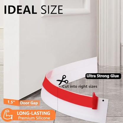 4Pcs Door Draft Stopper, Under Door Sweep Adjustable Weather Stripping Door Seal, Door Bottom Seal Blocker Noise Cold Air Insulation 2" W x 39" L