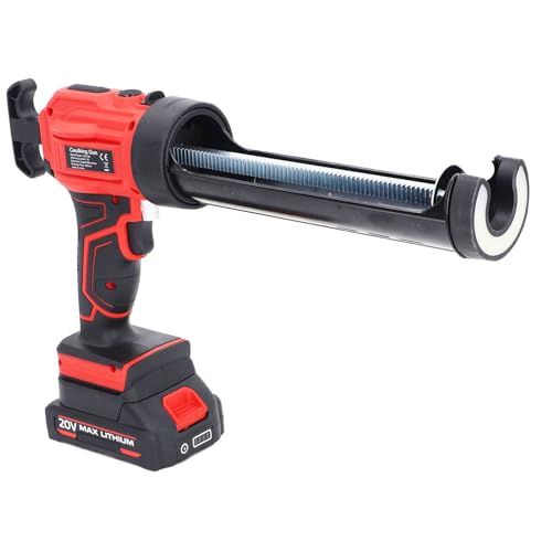 Cordless Caulking Gun, Electric Caulk Gun Battery Operated Caulk Gun with LED Light 10OZ Sealant Cartridges Adjustable Speeds Adhesive Gun Kit for Bathroom Balcony Doors