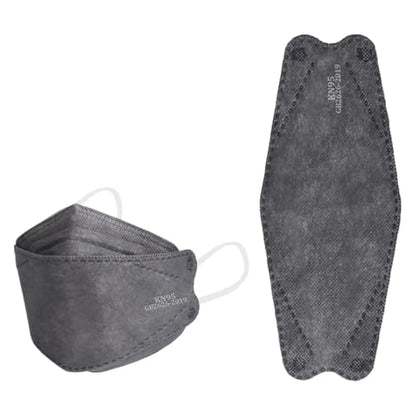 akgk KN95 Face Masks 50 Pack, 5-Ply Disposable Grey Face Mask Against PM 2.5 Smoke and Dust - color: Z-50 Pack-grey