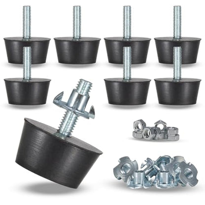 NEWBYTEK M6 Thread Furniture Feet Levelers, 8 PCS Adjustable Leveling Feet Screws in Threaded Furniture, Floor Protection Feet Glides Adjuster for Tables Chairs Cabinet Patio Furniture Legs - size: M6 With Nuts, 8pcs