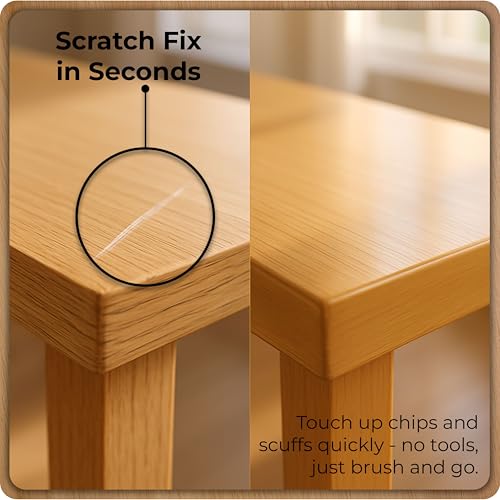 Light Brown Wood Stain Repair Kit, Brush-On Touch-Up Stain Bottles, Golden Oak, Early America, Cherry, Red Oak, Interior and Exterior Wood, 4 fl oz Total by spot. - color: Light Brown