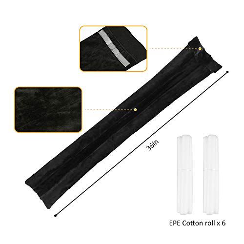 VISEMAN 36 Inch Under Door Stopper-Door Noise Blocker, Double Sided Door Stopper, Machine-Washable - color: Black