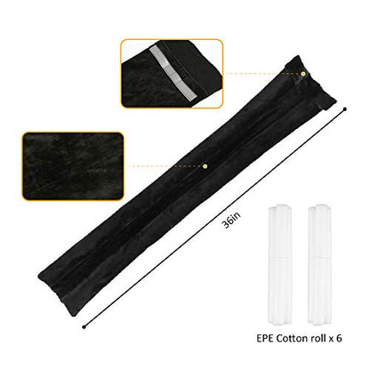 VISEMAN 36 Inch Under Door Stopper-Door Noise Blocker, Double Sided Door Stopper, Machine-Washable - color: Black
