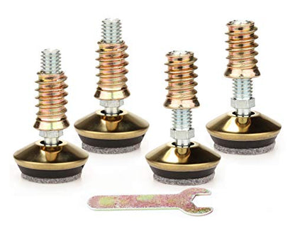 Swivel Furniture Levelers - Adjustable Leveling Legs for Tables Chairs Cabinets Felt Pads Included (4, D34mm Swivel Golden) - size: D34mm Swivel Golden