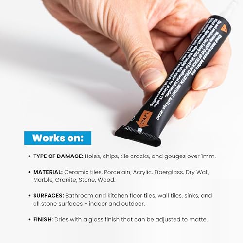 MagicEzy Tile Repairezy (Clear): Clear Scratch Repair Touch Up Filler for Scratch Removal and Chip Repair on Tiles, Kitchen Cupboards, Enamel, Vases, Ceramic - color: Clear
