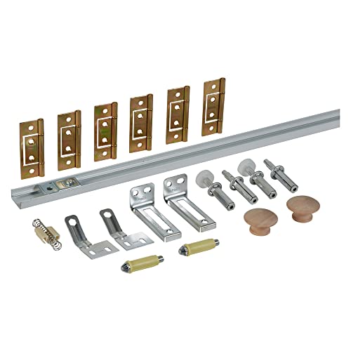 National Hardware N343-723 Complete Double Bifold Door Hardware Set 48 in White Surface Mount for 7/8 in to 1-3/8 in Thick Doors Indoor Use Four-Way Adjustable Easy Installation - size: 48 Inch